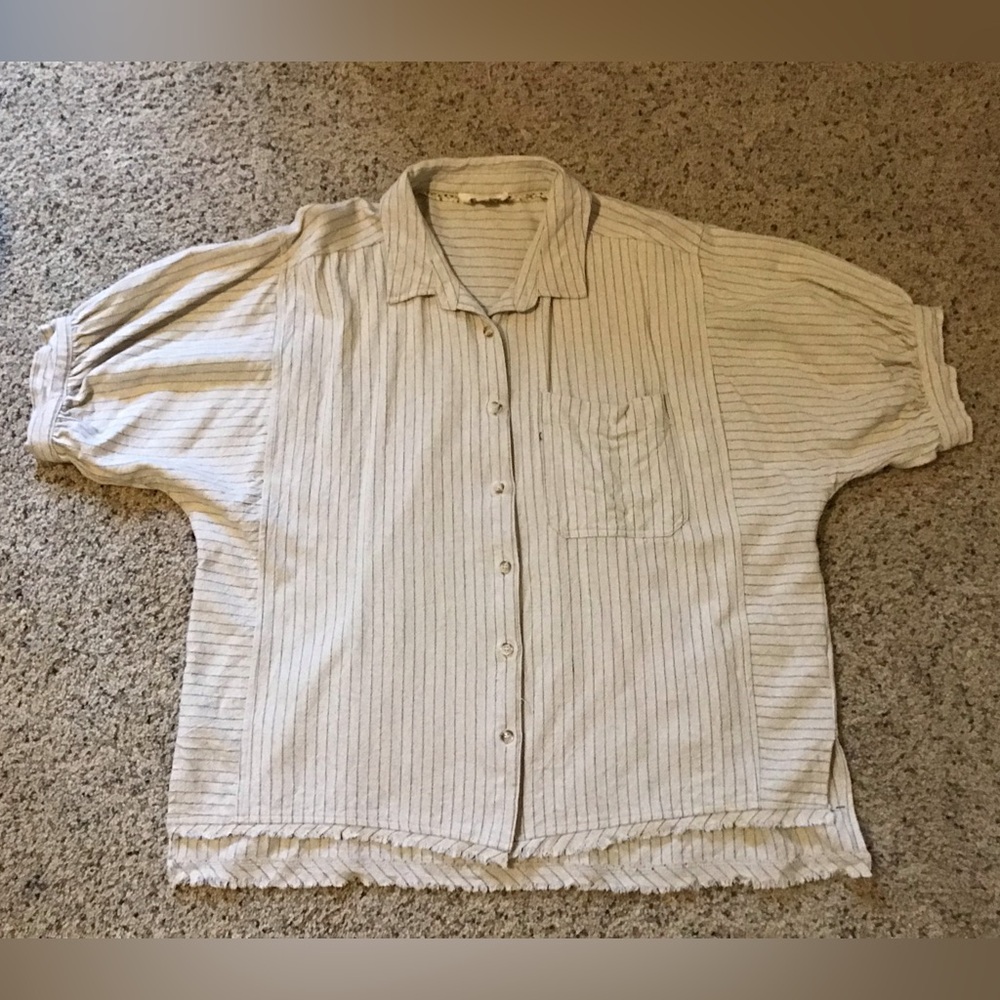 Umgee Cream Button Down Shirt